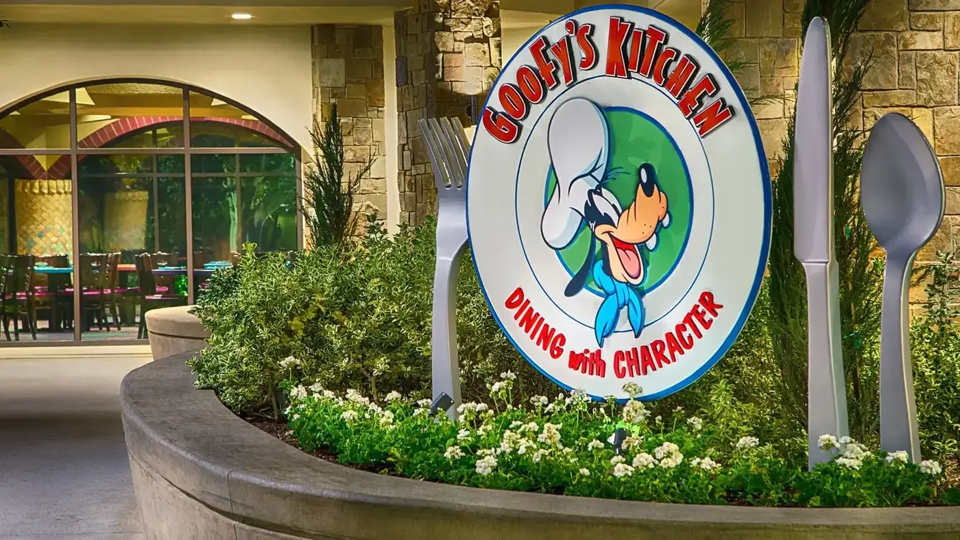 Goofy’s Kitchen sign at the Disneyland Hotel.