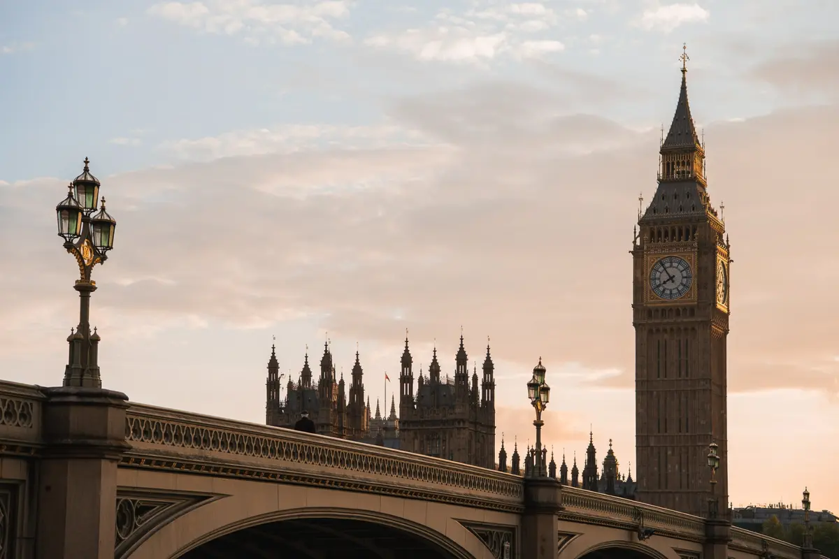 Big Ben and Westminster Bridge in the evening light