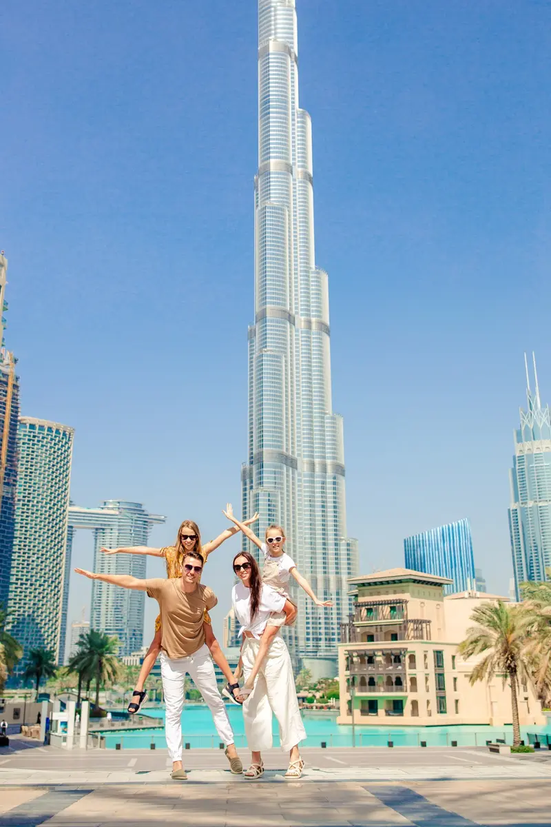 The Burj Khalifa rising above Dubai’s skyline.